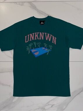 UNKNWN Oversized Basketball Graphic T-Shirt Green Size Medium